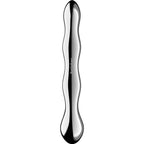 Gode double en acier inoxydable pour stimulation point G — vue de dos