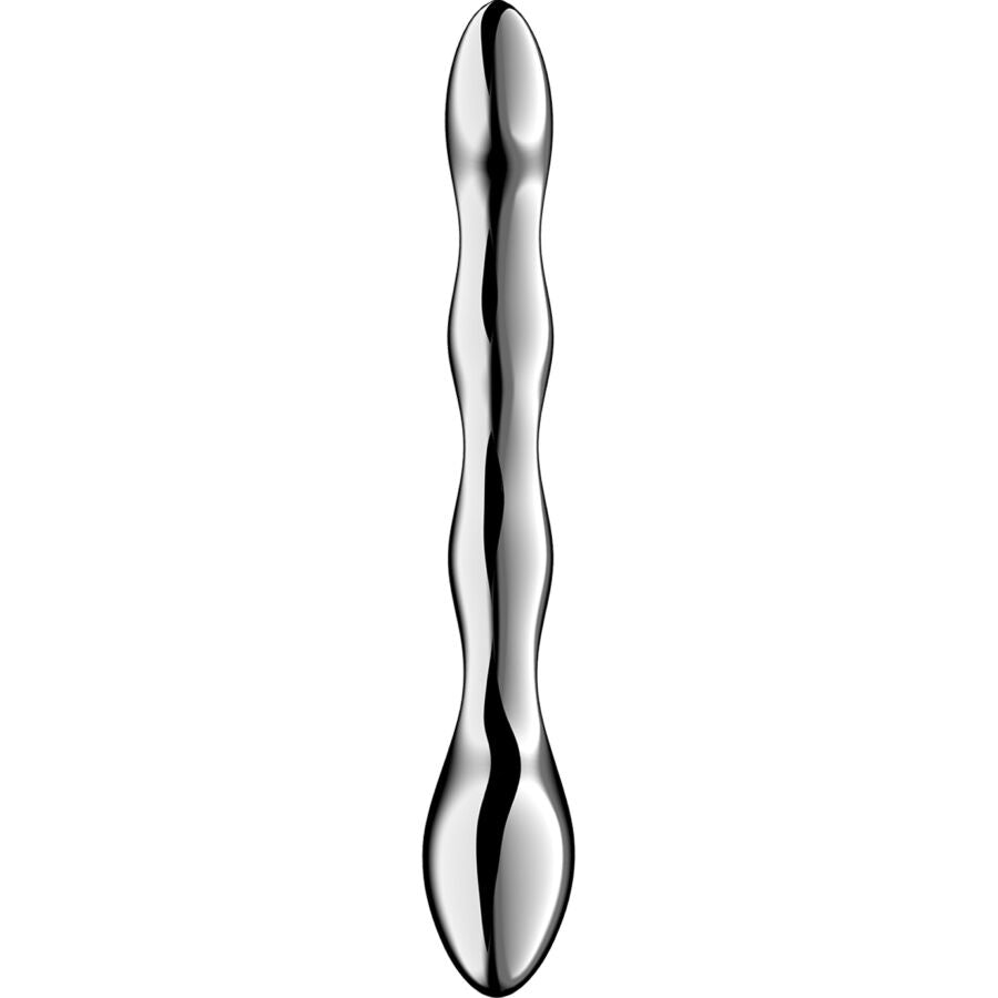 Gode double en acier inoxydable pour stimulation point G — détail produit