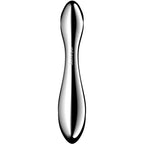 Gode large ondulé en acier inoxydable double extrémité — vue de dos