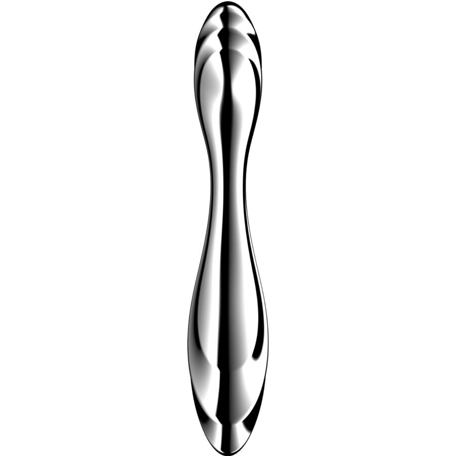 Gode large ondulé en acier inoxydable double extrémité — détail produit