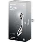 Gode large ondulé en acier inoxydable double extrémité — détail texture surface