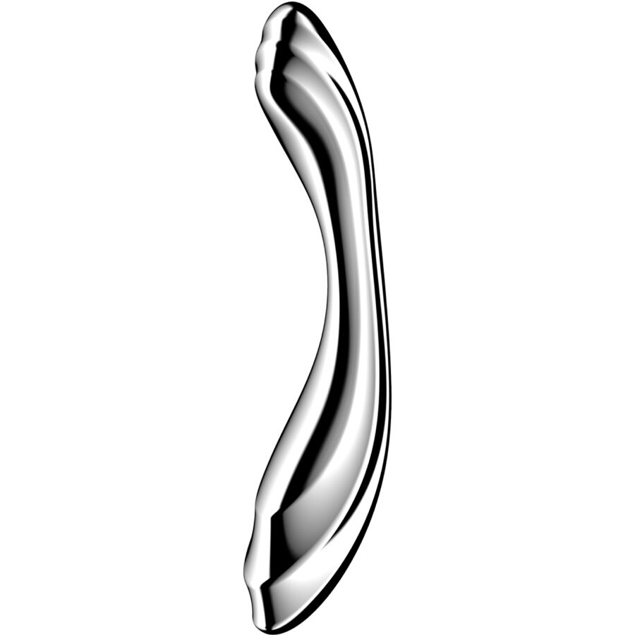 Gode large ondulé en acier inoxydable double extrémité — vue principale