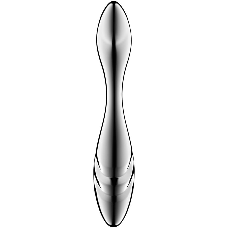 Gode acier inoxydable double texture extrémités variées — détail produit