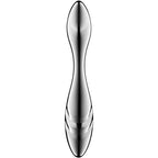 Gode acier inoxydable double texture extrémités variées — détail produit