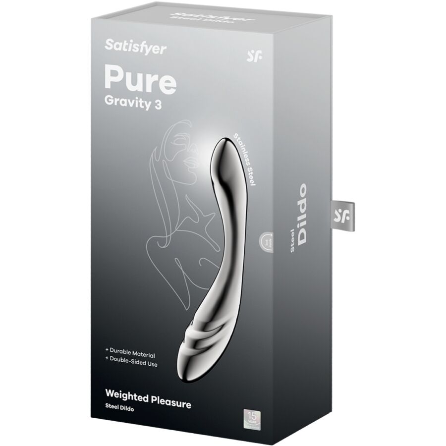 Gode acier inoxydable double texture extrémités variées — détail texture surface