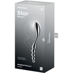 Gode double en acier inoxydable point G — détail texture surface