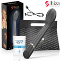 Vibrateur point G Ibiza gris anthracite avec son coffret, câble de recharge USB et sachet de lubrifiant Waterfeel offerts
