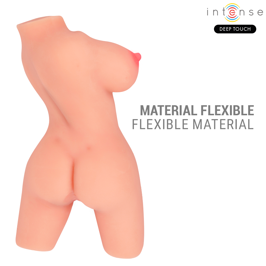 Torse masturbateur réaliste Jesse double orifice vagin et an — détail texture surface