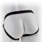 Harnais gode-ceinture dos néoprène débutant — détail texture surface