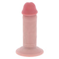 Gode realiste Get Real couleur chair de face, gland marque et tige veinee en silicone double densite, large base ventouse pour un usage mains libres sur surface lisse.