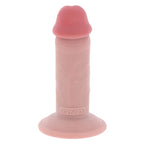 Gode realiste Get Real couleur chair de face, gland marque et tige veinee en silicone double densite, large base ventouse pour un usage mains libres sur surface lisse.
