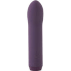 Mini vibromasseur bullet courbé point G et clitoris violet — vue de dos