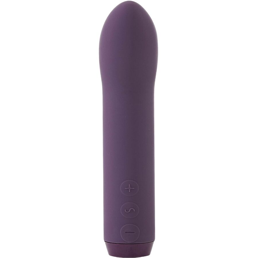Mini vibromasseur bullet courbé point G et clitoris violet — vue de dos