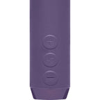 Mini vibromasseur bullet courbé point G et clitoris violet — détail texture surface