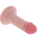 Gode realiste Get Real chair pose a plat, gland rose marque et ventouse visible, tige courte en silicone double densite pour un plaisir mains libres maitrise.