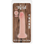 Boite Get Real Toy Joy du dong extra epais 23 cm, packaging bois illustrant le gode chair realiste a gland et ventouse, gamme silicone double densite effet peau.