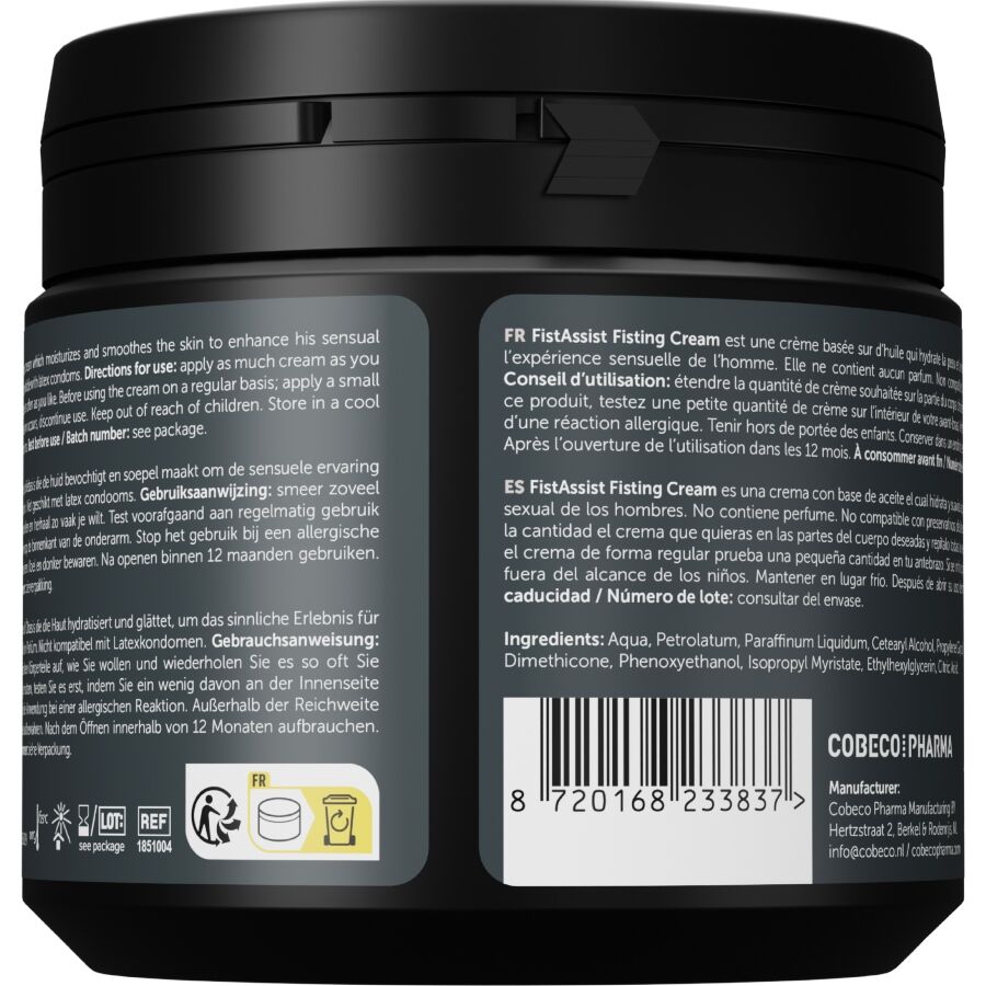 Crème lubrifiante onctueuse base eau Fist Assist — détail produit