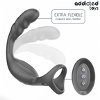 Anneau pénien double vibrant avec télécommande — vue de profil