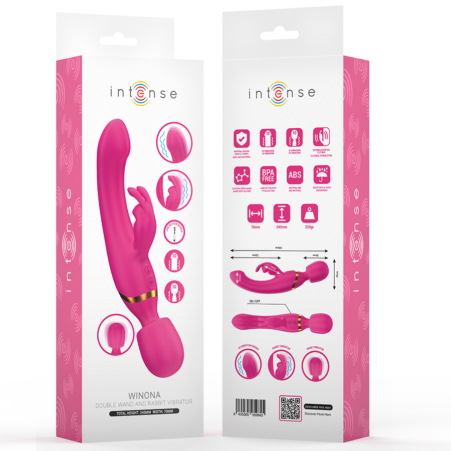 Vibromasseur lapin et baguette deux-en-un — vue de dos