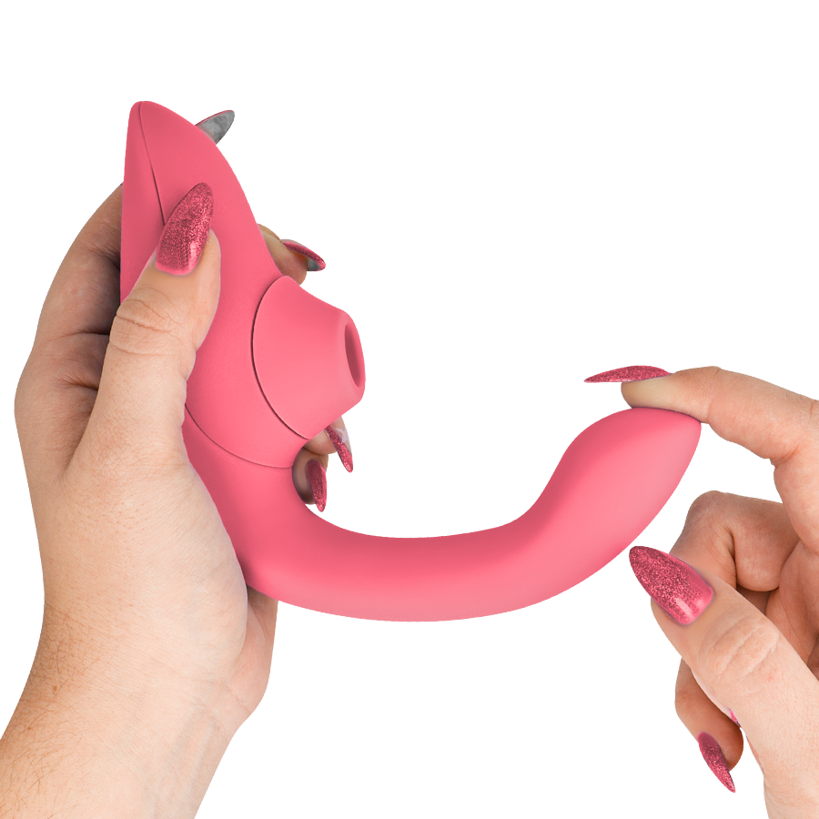 Vibromasseur lapin double stimulation point G et clitoris — vue de dos