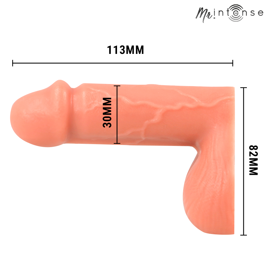 Packer réaliste taille S, vue de profil avec cotes 113 mm de longueur et 82 mm de hauteur