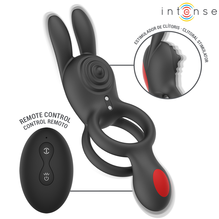 Anneau vibrant lapin pour couple télécommandé — détail texture surface