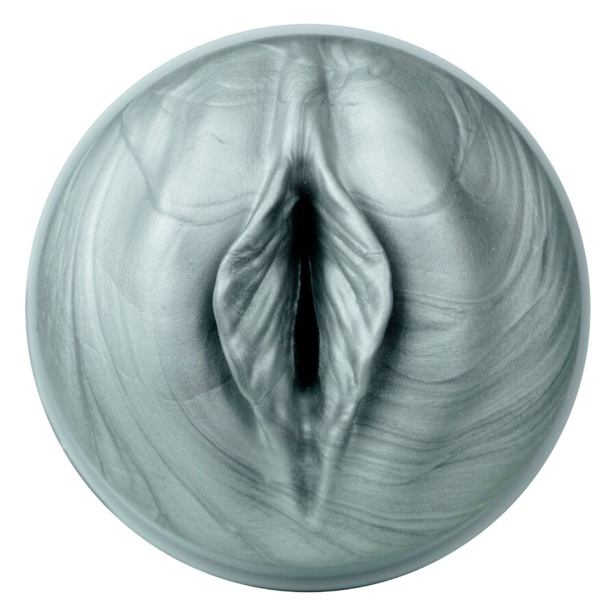 Entree etroite et sculptee du FeelArgenta vue de face, texture argentee marbree