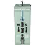 Panneau de l'emballage 'The Kiiroo Modular Revolution' montrant l'eclate des pieces compatibles Keon