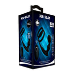 Boite Mr Play Super Power du masseur de prostate avec anneaux peniens, packaging bleu illustrant le plug courbe, les anneaux jumeaux et la telecommande sans fil