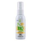 Flacon spray Bio Cleaner HOT 50 ml de face, pompe blanche et logo vert et orange, nettoyant sextoys vegan a l'extrait de pamplemousse.