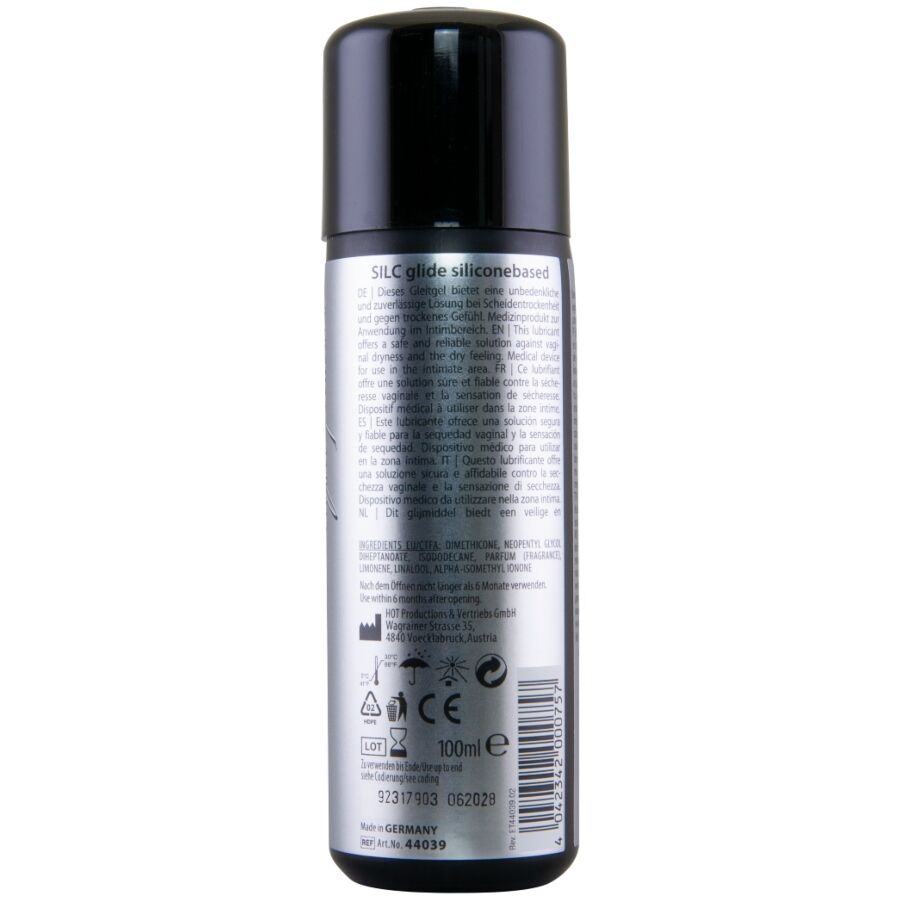 Silc Glide lubrifiant à base de silicone 100 ml — vue de profil