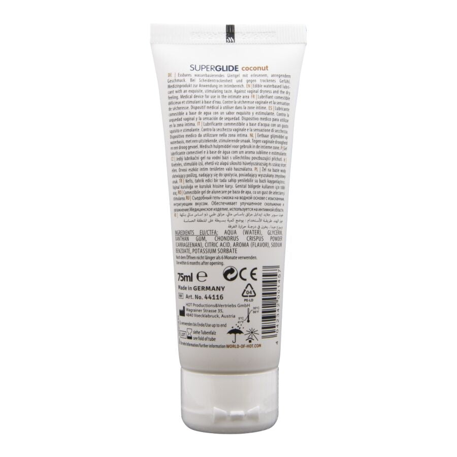 Superglide lubrifiant comestible noix de coco 75 ml — détail produit