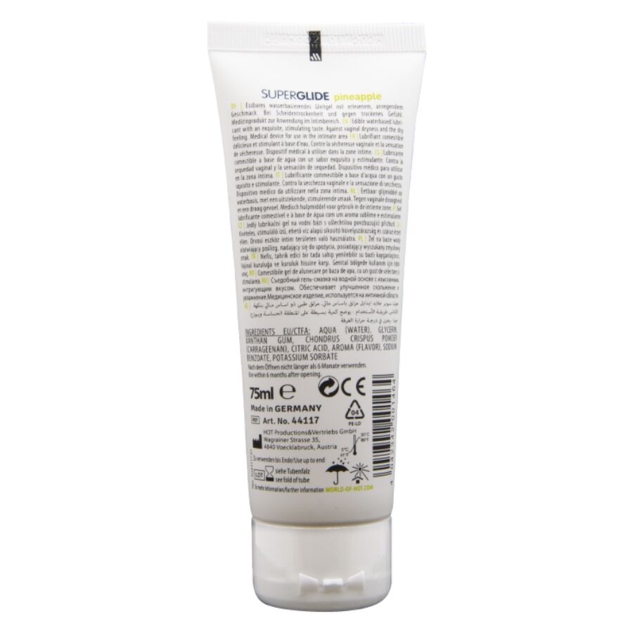 Lubrifiant gourmand comestible à l'ananas 75 ml — détail produit