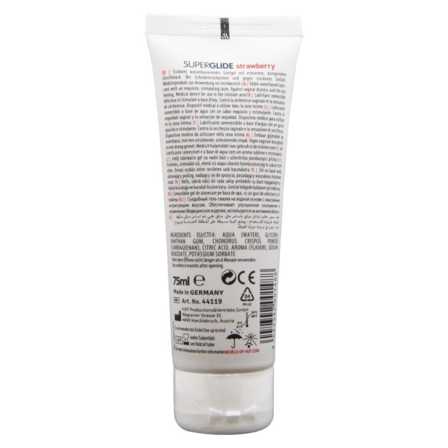 Superglide lubrifiant comestible fraise 75 ml — détail produit