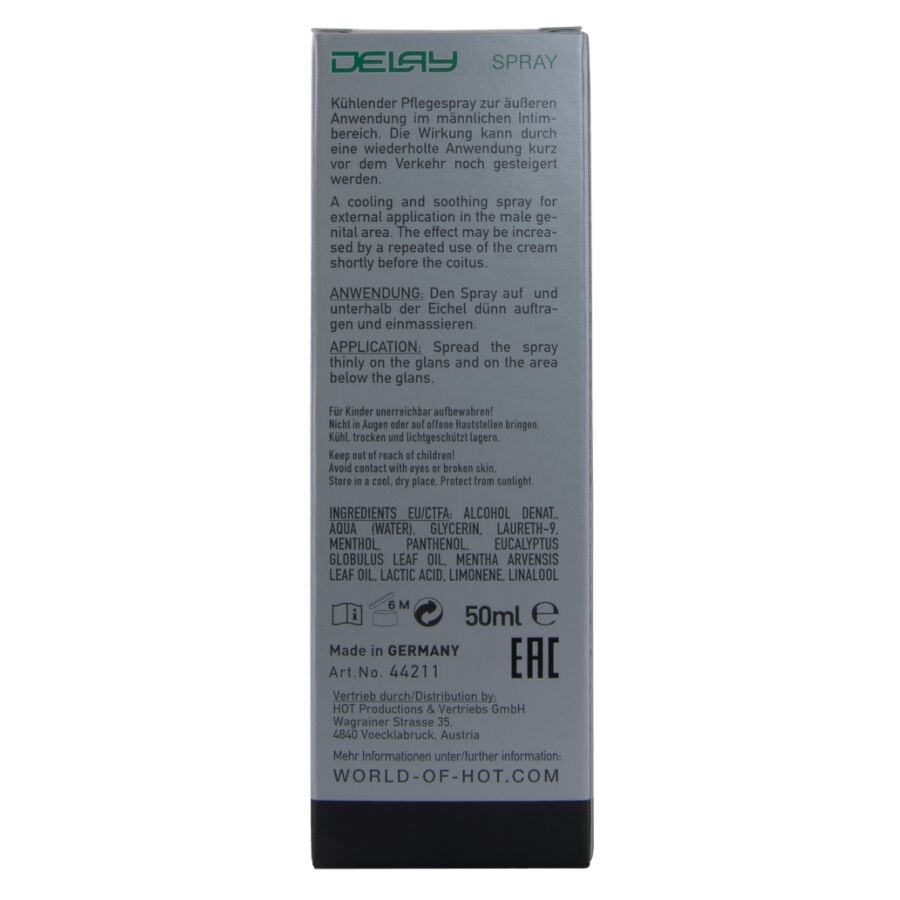 Spray retardant homme aux extraits rafraîchissants — détail texture surface