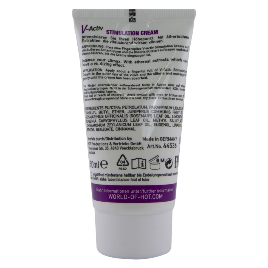 Crème stimulante femme V-Activ aux huiles essentielles — vue de profil
