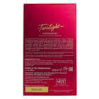 Dos de la boite rouge Twilight Pheromone Women 50 ml, notice multilingue et ingredients, emballage du parfum femme aux pheromones made in Netherlands.