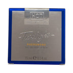 Etui gris et bleu Twilight Pheromone Men HOT 15 ml, lettrage cursif et mention eau de parfum, packaging du parfum homme pheromones format voyage.