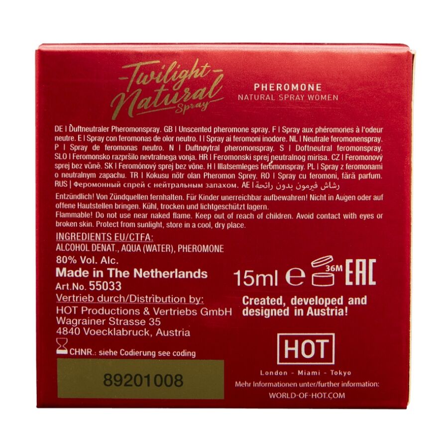 Spray de phéromones neutre pour femme — détail produit
