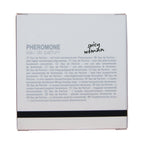 Verso de l'etui Miami Spicy Woman Hot avec notice pheromones multilingue, eau de parfum feminine au bouquet de jasmin et mimosa, 30 ml.