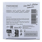 Dos de la boite Dubai Woman Hot affichant ingredients, taux d'alcool et code-barres, parfum femme aux pheromones oriental de 30 ml.