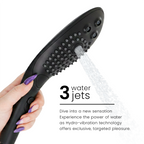 Pommeau de douche Womanizer Wave noir avec ses trois jets d’eau