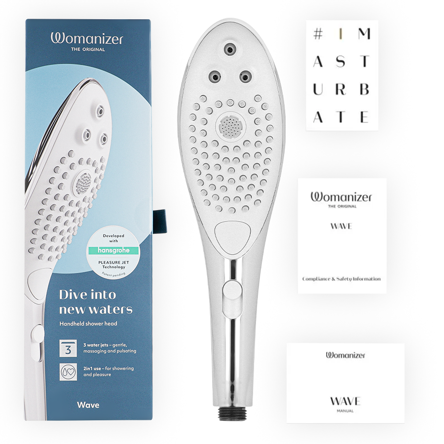 Contenu du coffret Womanizer Wave avec accessoires et notices