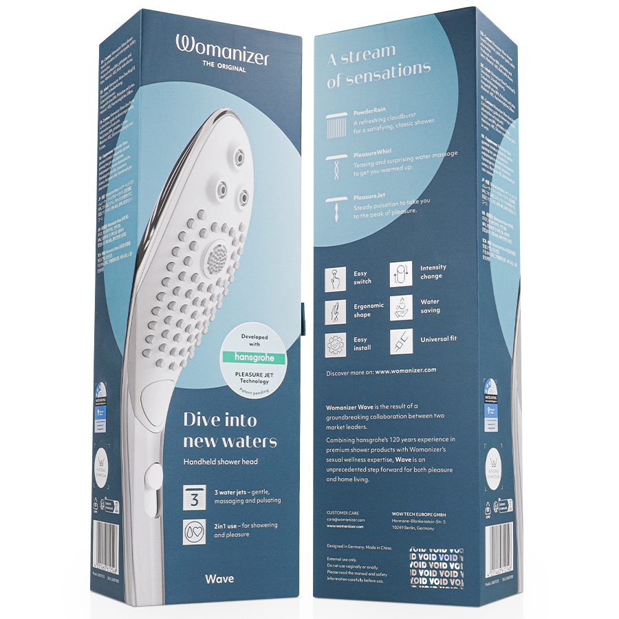 Boîte Womanizer Wave vue de face et de dos