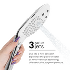 Pommeau de douche Womanizer Wave chromé avec ses trois jets d’eau