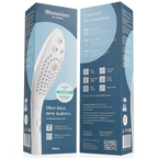 Boîte du pommeau de douche Womanizer Wave vue de face et de dos