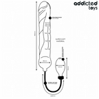 Schema technique du godemichet gonflable XL modele 5 : longueur 300 mm, diametre 58 mm, tuyau flexible 465 mm