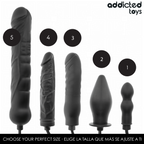 Comparatif des 5 tailles de la gamme gonflable Addicted Toys, du plug modele 1 au godemichet XL modele 5