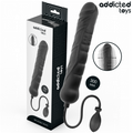 Emballage noir Addicted Toys du godemichet gonflable XL modele 5, avec badge 300 mm et vue du jouet a torsade
