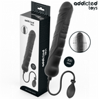 Emballage noir Addicted Toys du godemichet gonflable XL modele 5, avec badge 300 mm et vue du jouet a torsade